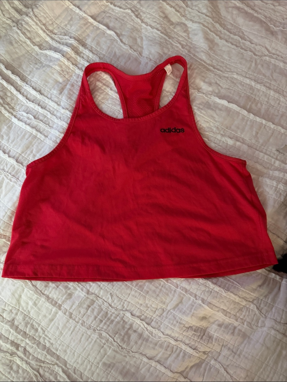 adidas Red Racerback Crop Top with Black Logo